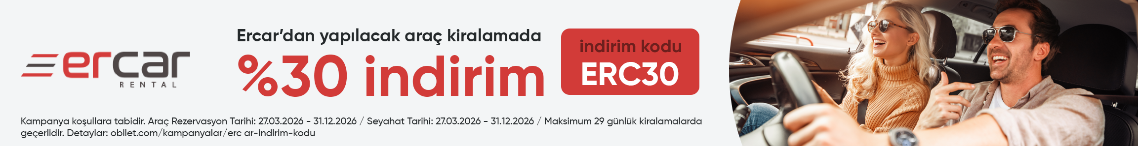 Ercar Firmasından Seçeceğiniz Araçlarda %30 İndirim Kodu