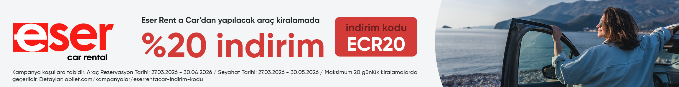 Eser Rent a Car Firmasından Seçeceğiniz Araçlarda %20 İndirim Kodu