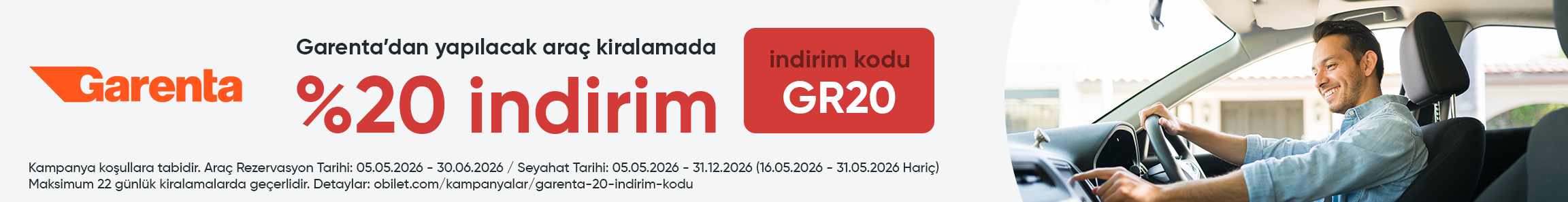 Garenta Firmasından Seçeceğiniz Araçlarda %20 İndirim Kodu