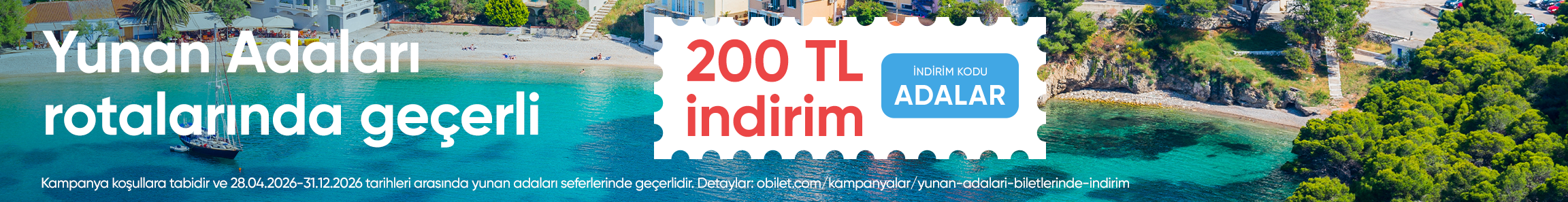Obilet’ten Yunan Adalarına Özel Feribot Biletlerinde 200 TL İndirim!