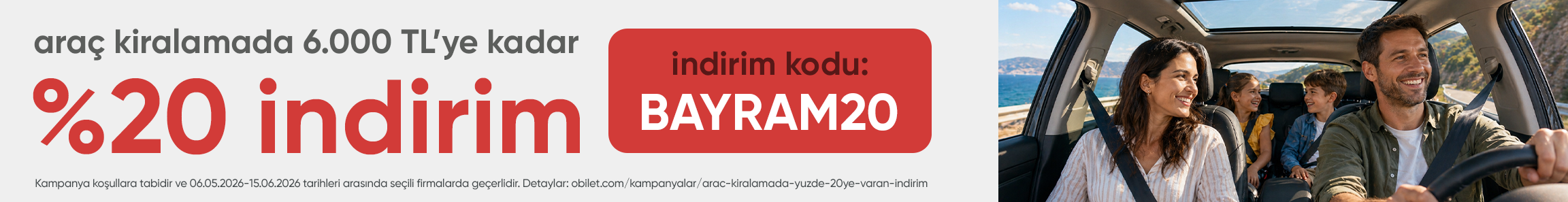 Obilet’ten Araç Kiralamada %20’ye Varan İndirim Fırsatı!