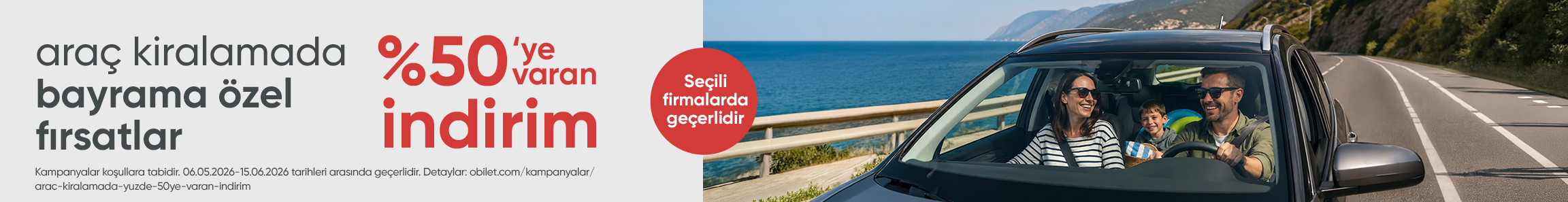 Obilet’ten Seçili Araç Kiralamada %50’ye Varan İndirim Fırsatları!