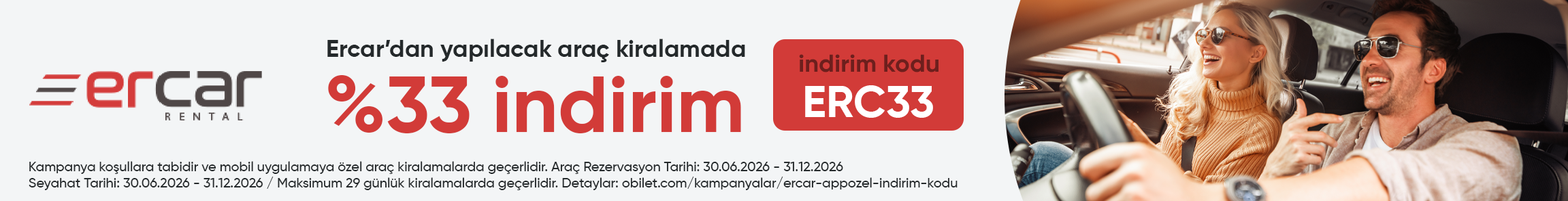 Ercar Firmasından Seçeceğiniz Araçlarda %33 İndirim Kodu