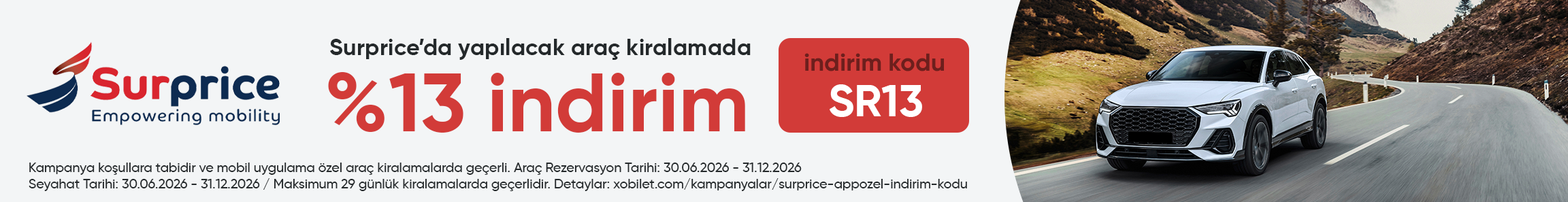 Surprice Firmasından Seçeceğiniz Araçlarda %13 İndirim Kodu
