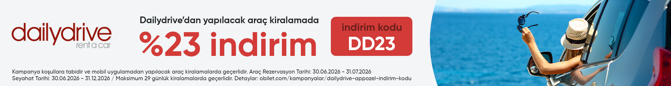 Dailydrive Firmasından Seçeceğiniz Araçlarda %23 İndirim Kodu