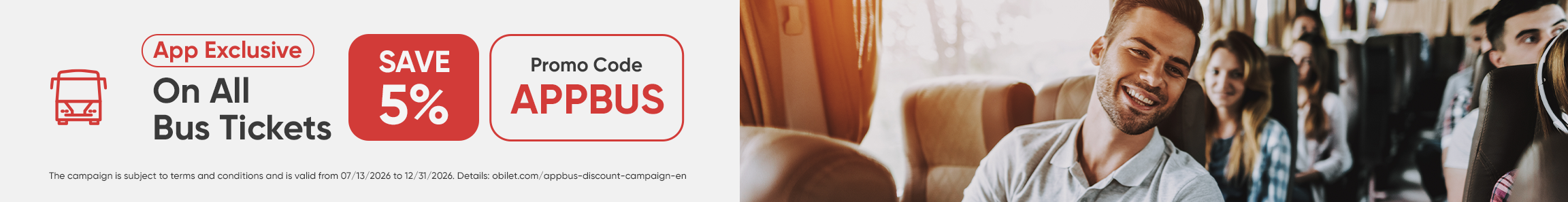 Exclusive Discount on Bus Tickets Purchased Through the Obilet Mobile App!