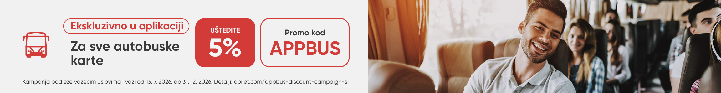 Posebna ponuda za kupovinu autobuskih karata putem mobilne aplikacije Obilet!