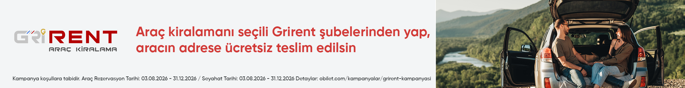 Gri Rent A Car’dan Ücretsiz Teslimat Fırsatı