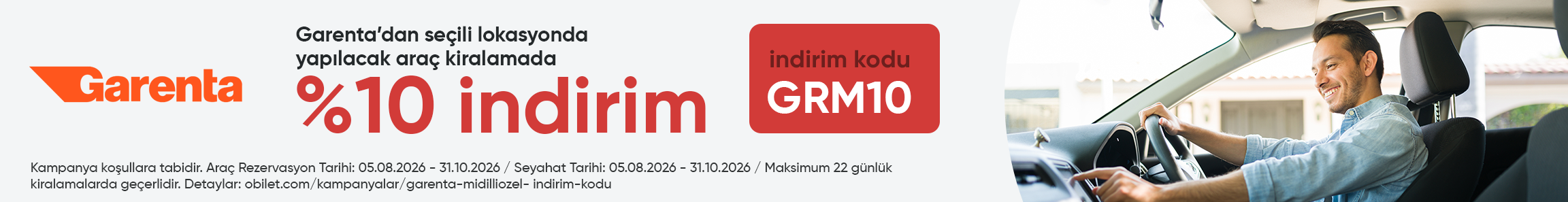 Garenta Firmasının Midilli Ofisinden Seçeceğiniz Araçlarda %10 İndirim Kodu