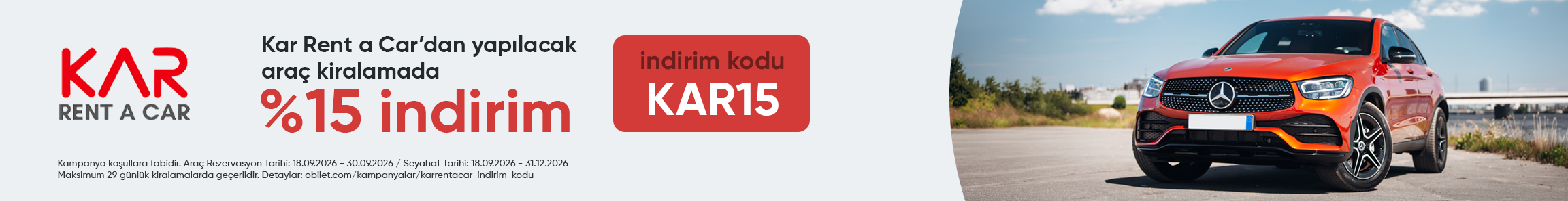 Kar Rent a Car Firmasından Seçeceğiniz Araçlarda %15 İndirim Kodu