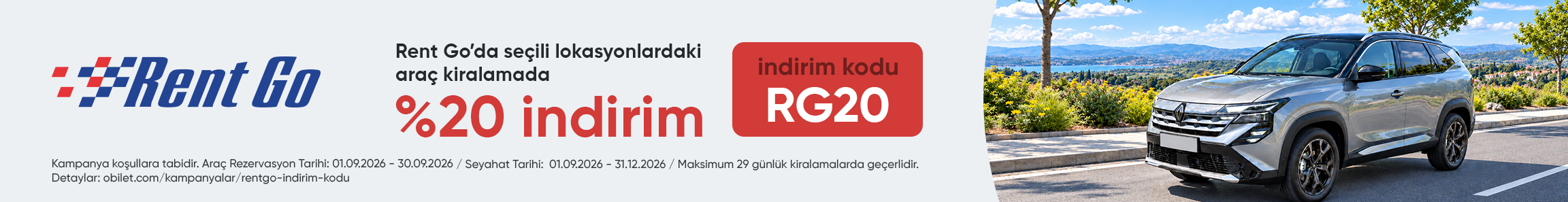 Rent Go Firmasından Seçeceğiniz Araçlarda %20 İndirim Kodu