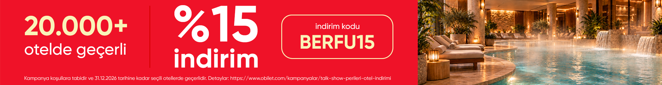 Talk Show Perileri İzleyicilerine Özel Otellerde %15 İndirim
