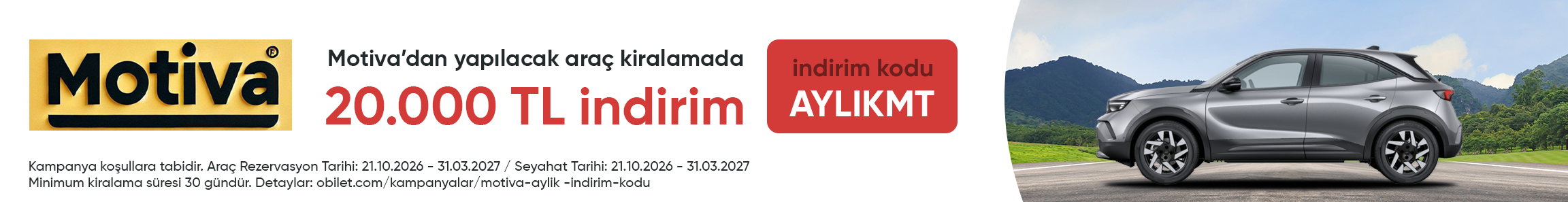 Motiva Firmasından Seçeceğiniz Araçlarda 20.000 TL İndirim Kodu