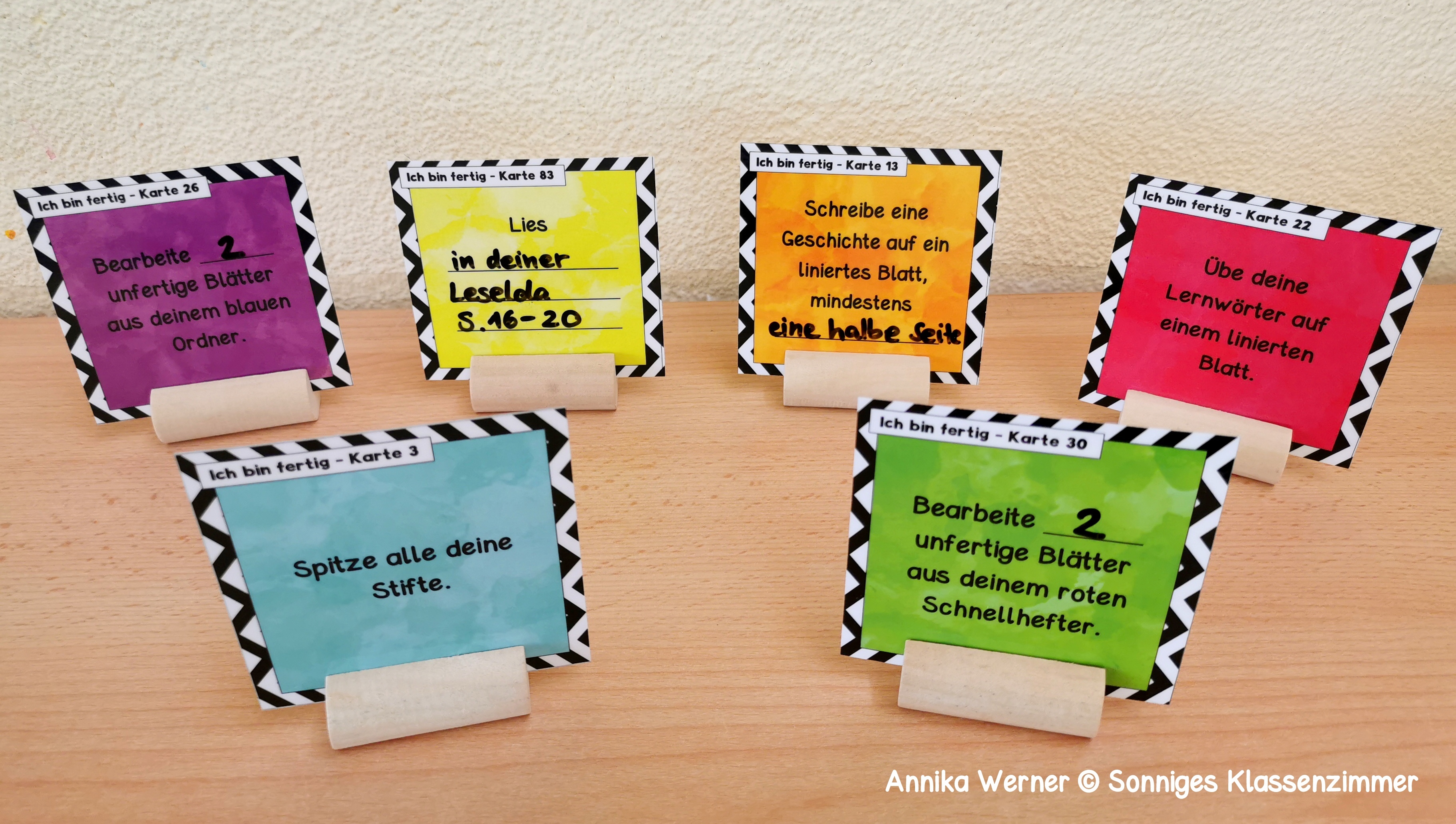 Ich bin fertig - Karten zur Differenzierung (schwarzweiß Ich bin fertig - Karten zur Differenzierung (schwarzweiß
