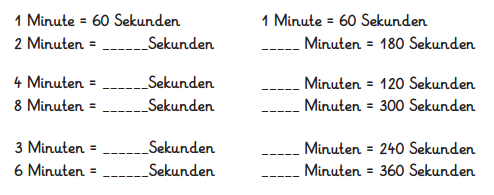 Zeiteinheiten umrechnen als Selbstlernheft (Sekunden, Minuten, Stunden 