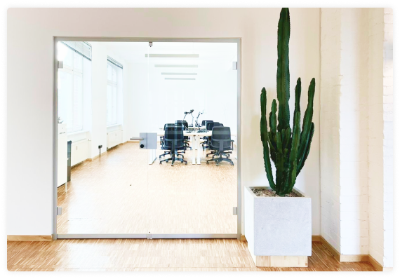 office space with cactus