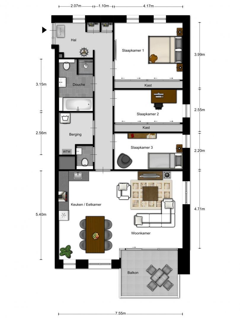 Woningtype 4-kamer appartementen Woningtype 4-kamer appartementen