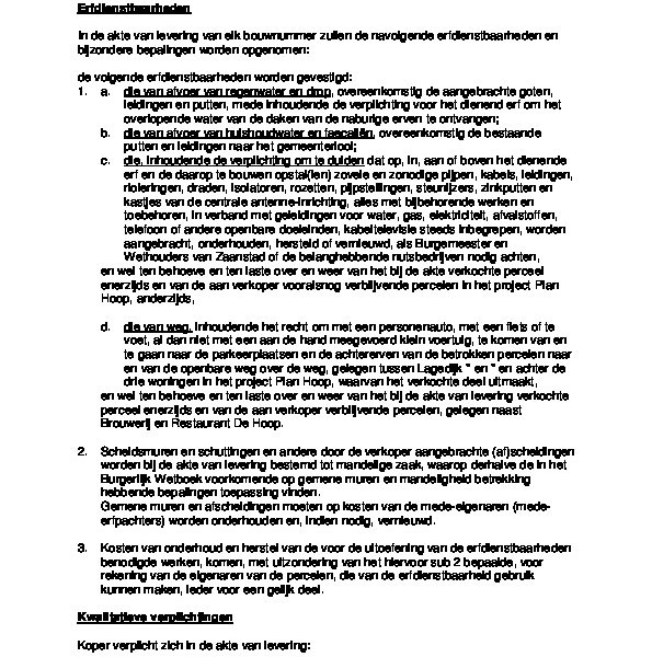 Erfdienstbaarheden en bijzondere bepalingen Erfdienstbaarheden en bijzondere bepalingen