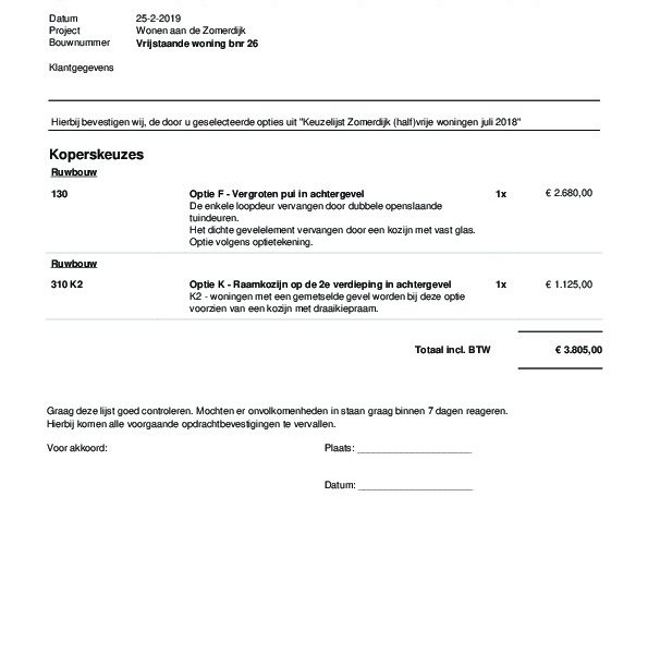 Gekozen keuzeopties bnr. 26 Gekozen keuzeopties bnr. 26