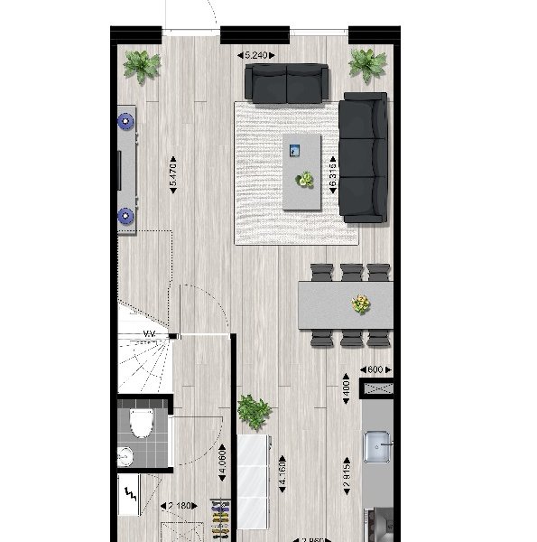 Plattegrond begane grond type A Plattegrond begane grond type A