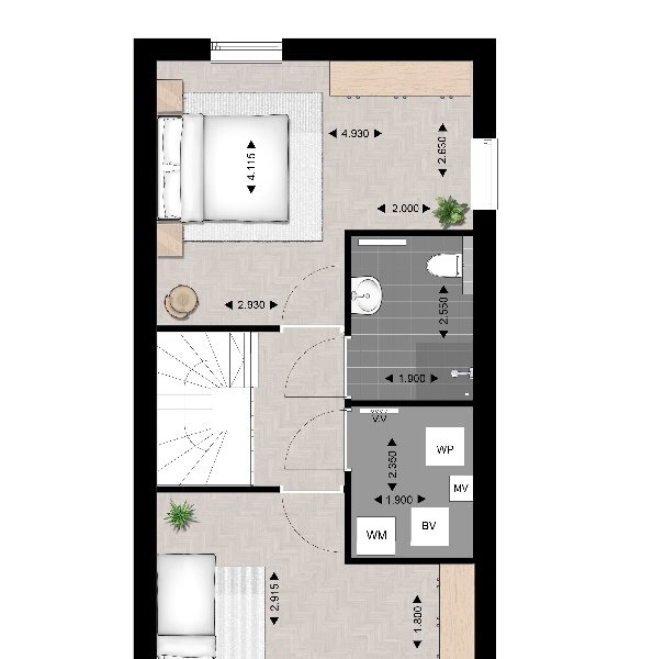 Plattegrond 2e verdieping type B Plattegrond 2e verdieping type B