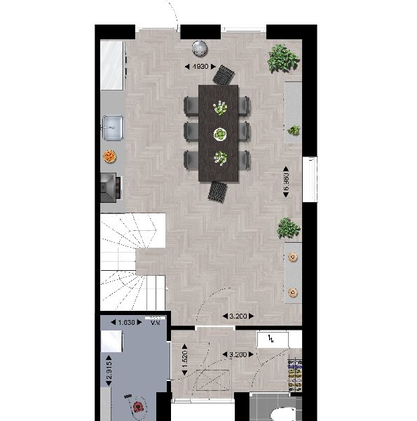 Plattegrond begane grond type B Plattegrond begane grond type B