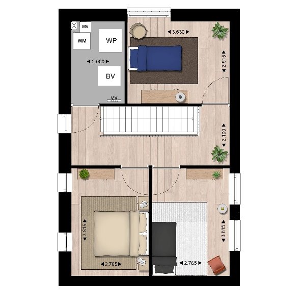 Plattegrond woningtype b2 2e verdieping Plattegrond woningtype b2 2e verdieping