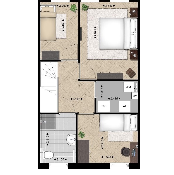 Plattegrond woningtype C 1e verdieping Plattegrond woningtype C 1e verdieping