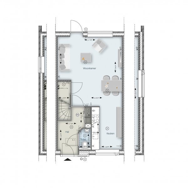 Plattegrond begane grond (rijwoning) Plattegrond begane grond (rijwoning)