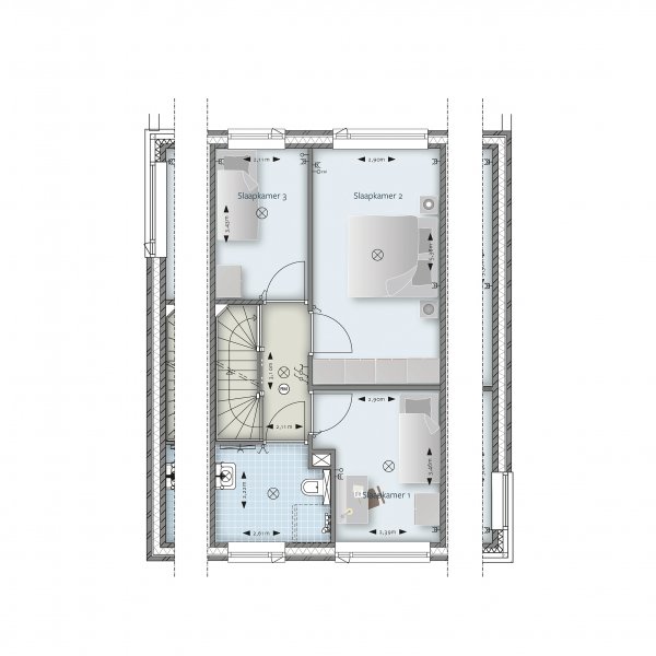 Plattegrond eerste verdieping (rijwoning) Plattegrond eerste verdieping (rijwoning)