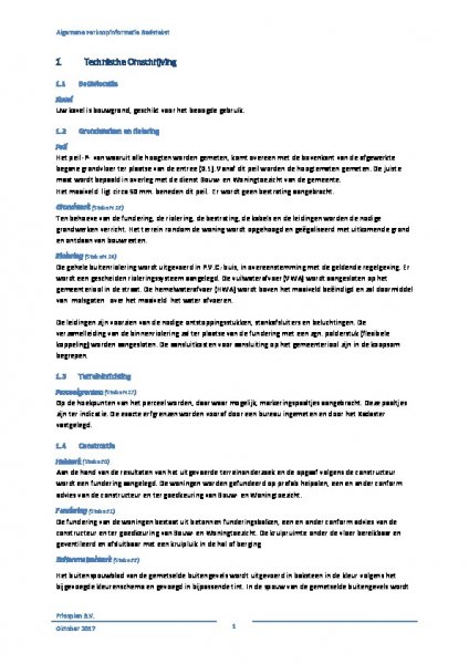 Technische Omschrijving Technische Omschrijving