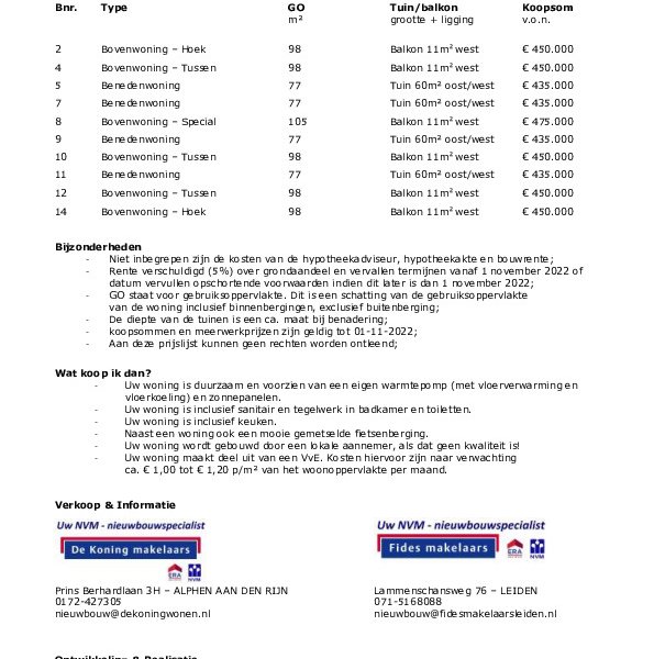 Prijslijst - Zonnebeekweide Prijslijst - Zonnebeekweide