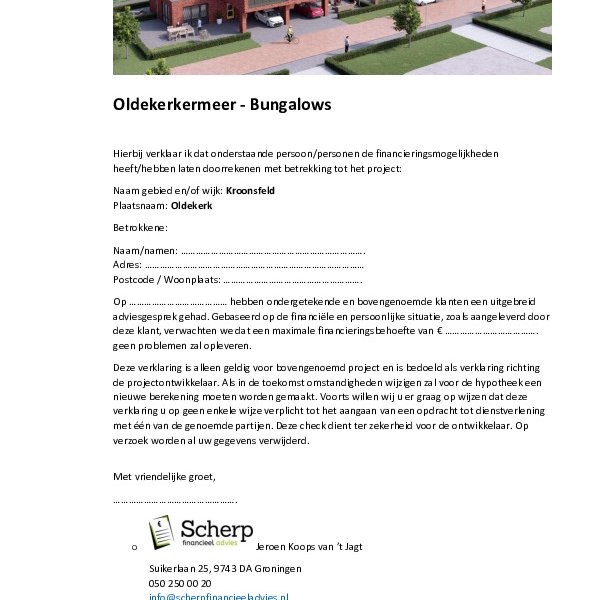 Haalbaarheidscheck Haalbaarheidscheck