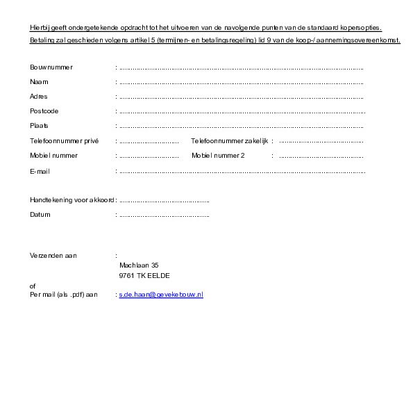 Meerwerklijst gezinswoningen Meerwerklijst gezinswoningen