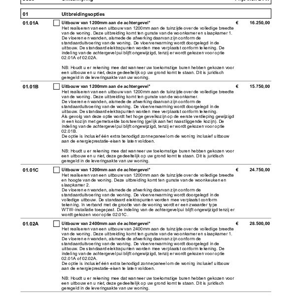 Meerwerklijst totaal Meerwerklijst totaal