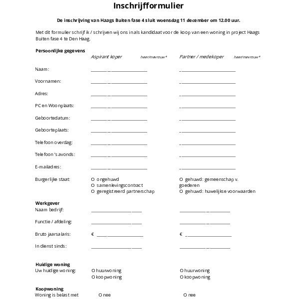 Inschrijfformulier fase 4 Inschrijfformulier fase 4
