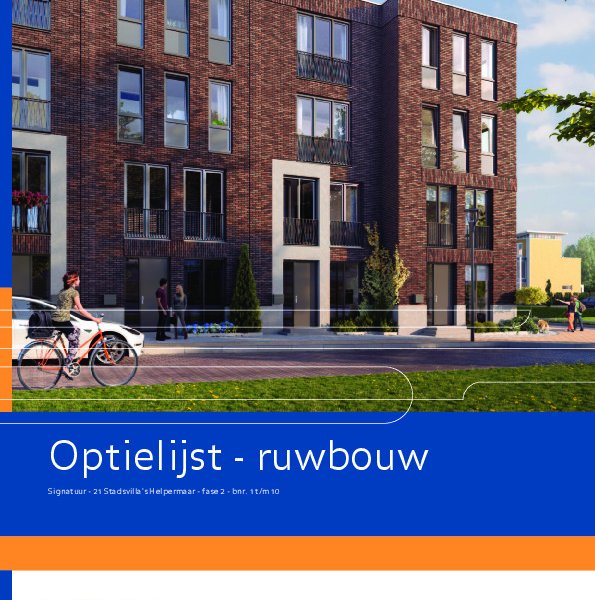 Optielijst ruwbouw Optielijst ruwbouw