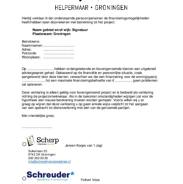 Haalbaarheidscheck Haalbaarheidscheck