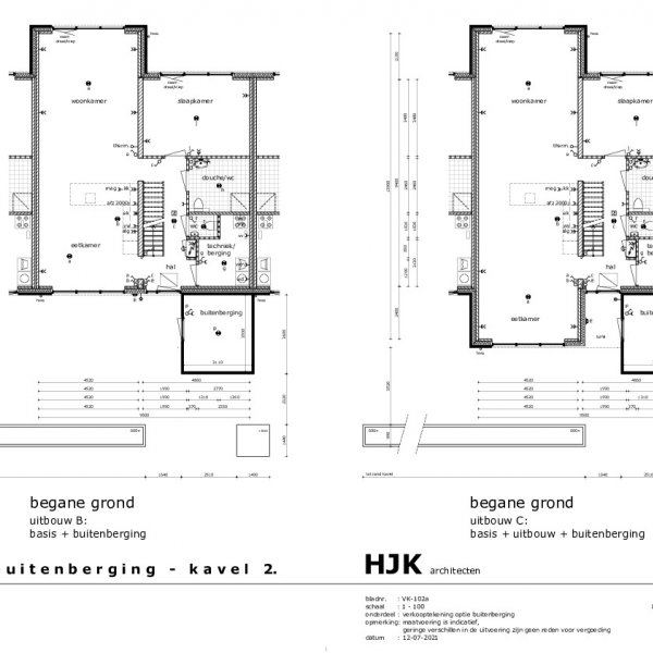 Plattegrond buitenberging kavel 2 Plattegrond buitenberging kavel 2