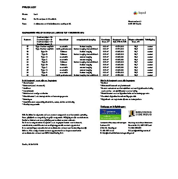 Prijslijst fase 3-I Prijslijst fase 3-I