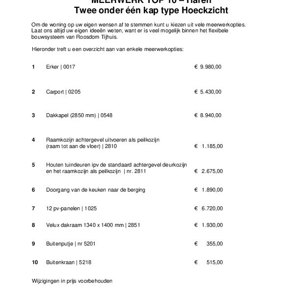 Meerwerk top 10 - twee onder 1 kap Meerwerk top 10 - twee onder 1 kap
