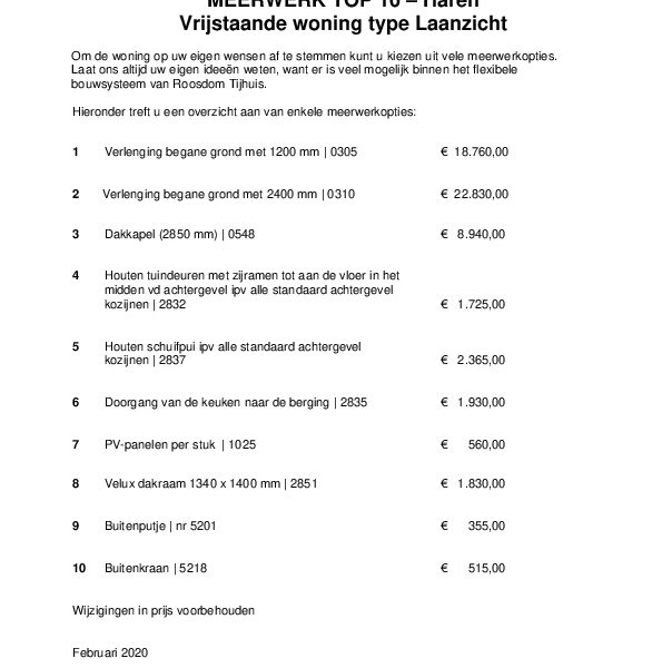 Meerwerk top 10 - vrijstaande woning Meerwerk top 10 - vrijstaande woning