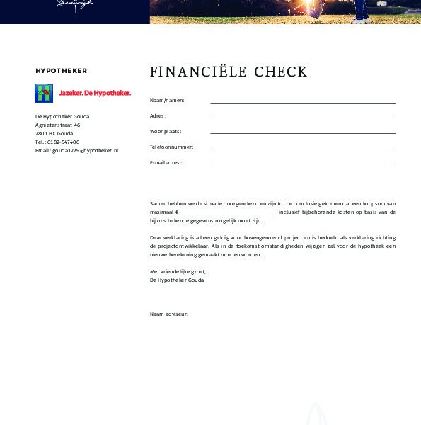 Financiële check Financiële check