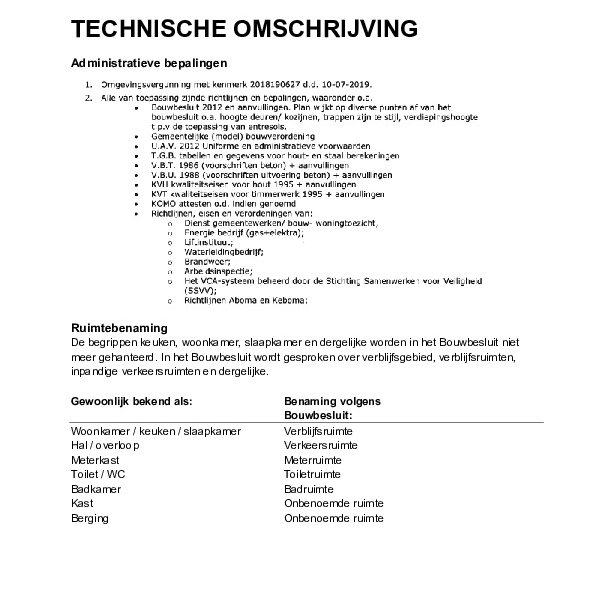 Technische omschrijving Technische omschrijving