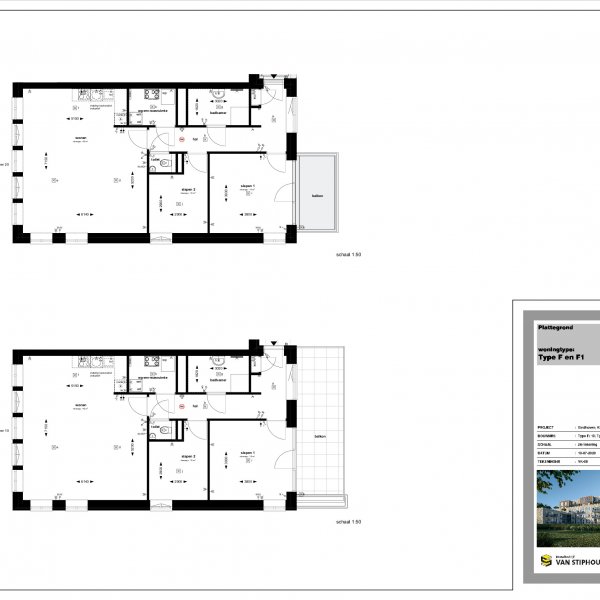 Plattegrond type F en F1 Plattegrond type F en F1