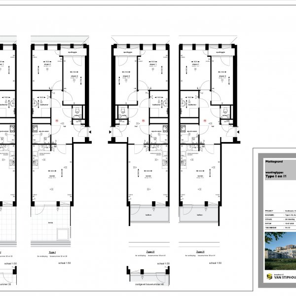 Plattegrond type I en I1 Plattegrond type I en I1