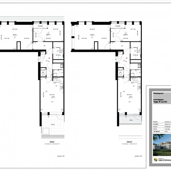Plattegrond type K en K1 Plattegrond type K en K1