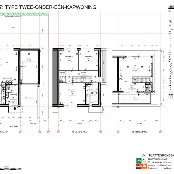 Optieplattegronden twee onder een kapwoningen bnrs 7 en 8 Optieplattegronden twee onder een kapwoningen bnrs 7 en 8