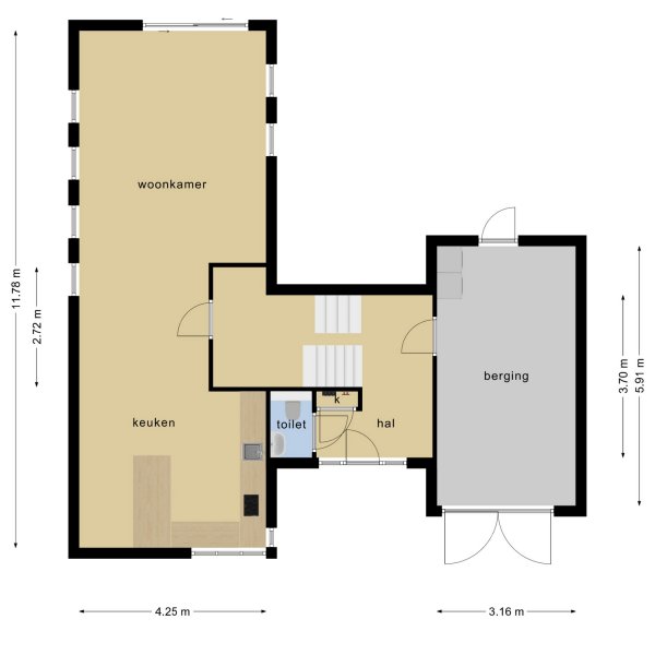 Plattegrond begane grond bouwnummer 1 Plattegrond begane grond bouwnummer 1