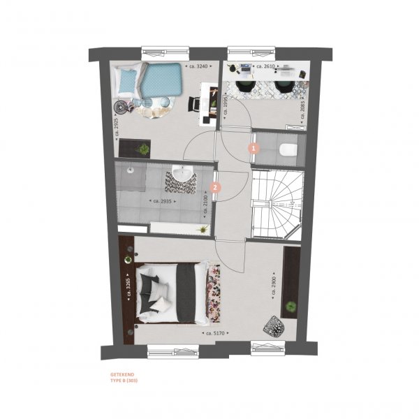 Plattegrond type A en B verdieping opties Plattegrond type A en B verdieping opties